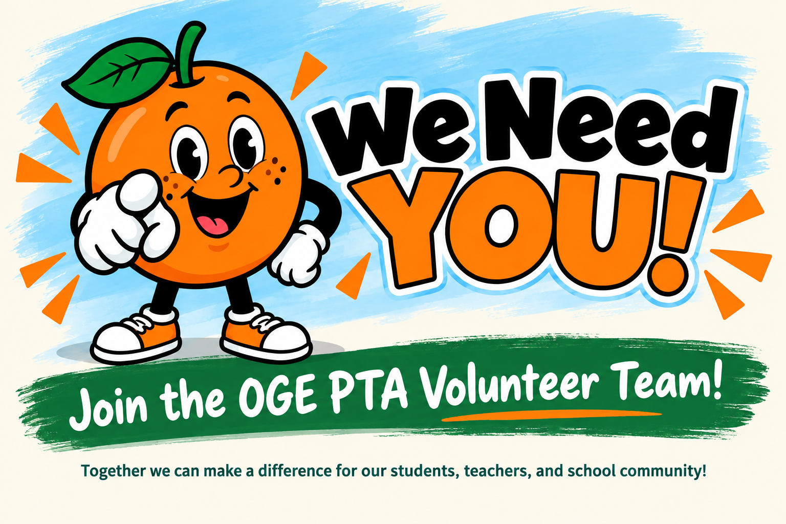 We Need You! Join the OGE PTA Volunteer Team